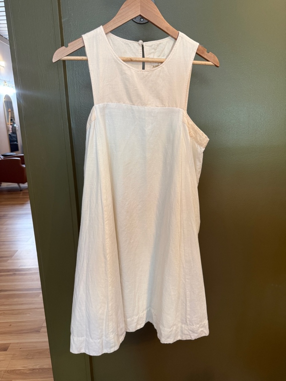 Anthropologie Cream Sleeveless Mini Dress